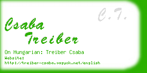 csaba treiber business card